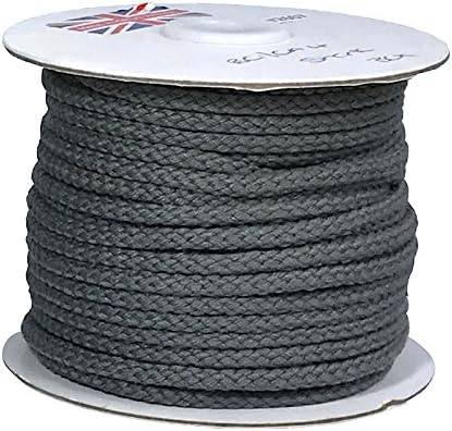 Cotton Braided Lacing Cord - Shark- per meter