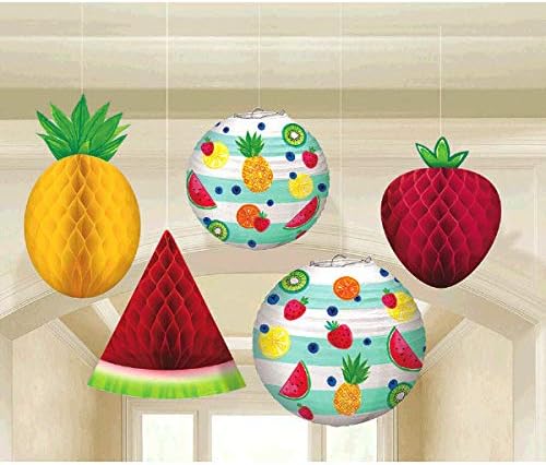 amscan Fruit Honeycomb Decoration-5pcs, Multicolor, 39.62 x 39.12 x 8.64 cm - Image 3