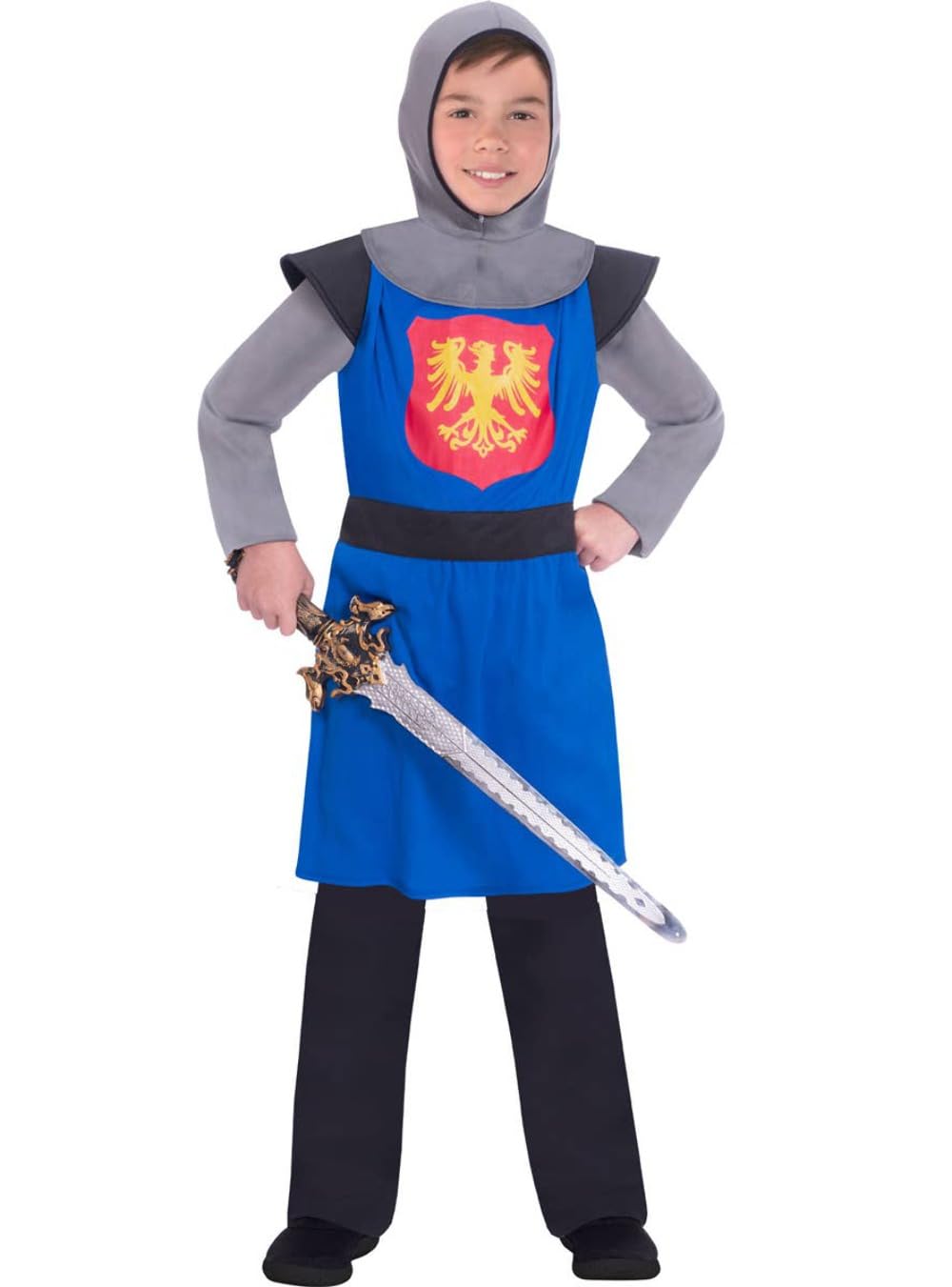 amscan 9906386 Kids Blue Medieval Knight World Book Day Boys Fancy Dress Costume Age: 8-10 Years