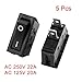 uxcell 5 Pcs SPST On Off Black Snap in Boat Rocker Switch AC 250V/16A 125V/16A