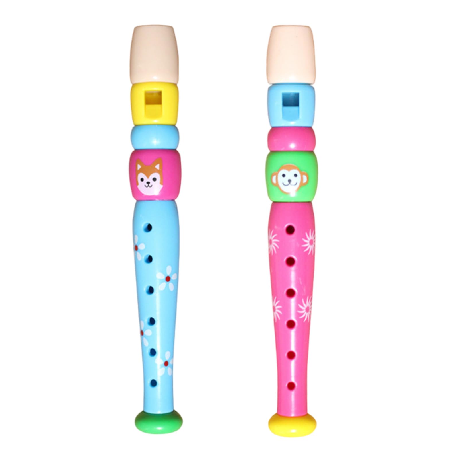 2 Pcs Plastic Recorders for Children Beginners, Recorder Instrument Colorful Toy Trumpet Flute Instrument Music Sound Toys for Boys and Girls Early Education Stage Performance Prop