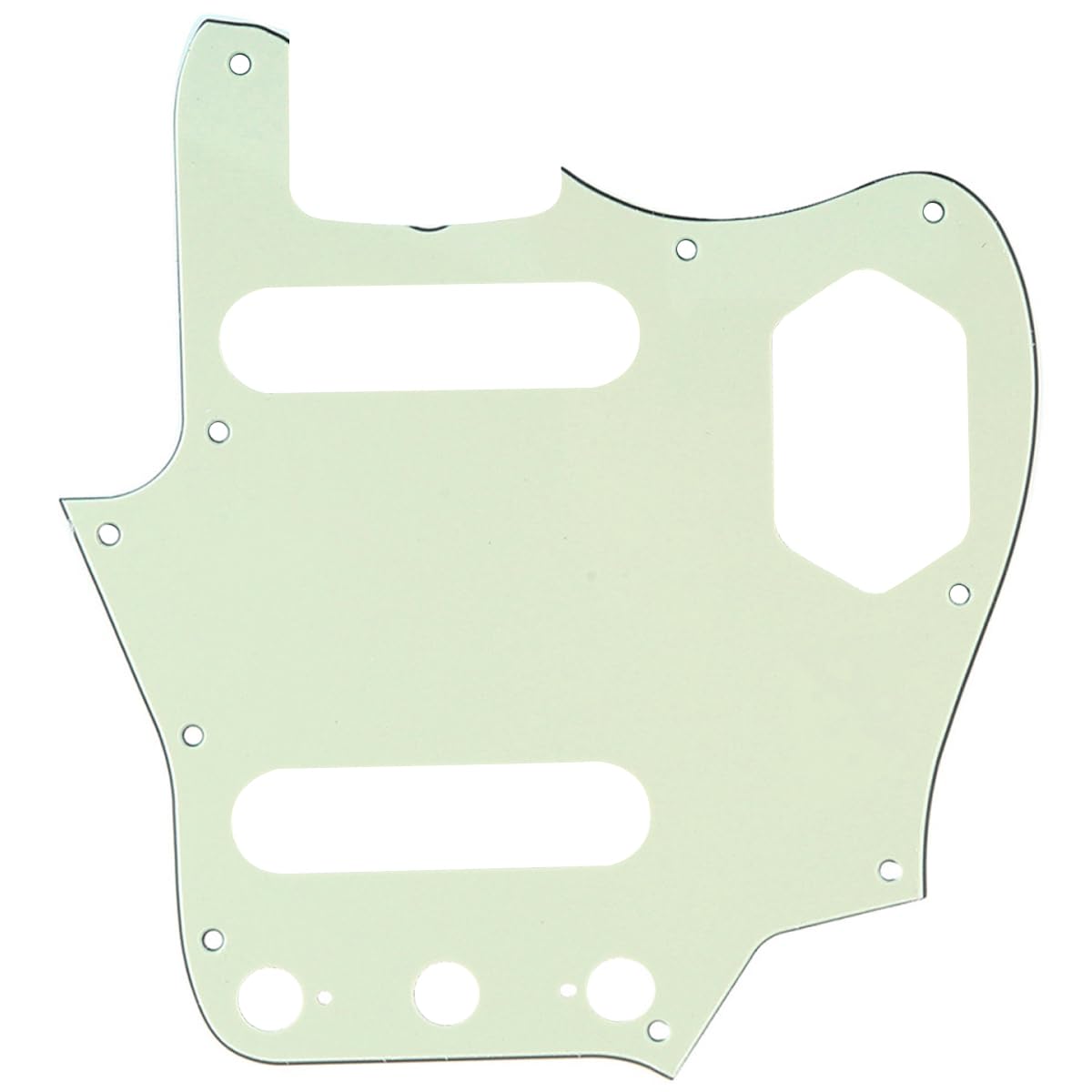 Musiclily Pro 10-Hole 65 60s Vintage Style Guitar Pickguard for Fender American Jaguar, 3Ply Mint Green
