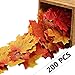 wonuu 200Pcs Mixed Artificial Leaves Assorted Fall Maple Leaf Multicolor Autumn Fall Leaves for Weddings, Christmas Party, Events and Decorating