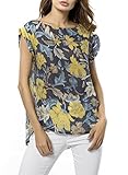 Tribear Women's Floral Printed Chiffon Shirts Tunic Top Blouse