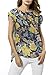 Tribear Women's Floral Printed Chiffon Shirts Tunic Top Blouse
