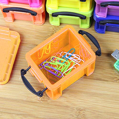 Kurtzy 9 Pack Mini Stackable Plastic Storage Boxes with Clip On Lids