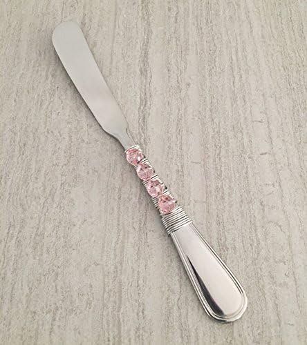 Pink Glass Crystal Spreader Knife