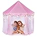 Campela Pink Princess Tent Teepee Castle Girls Large Playhouse - Kids Dream Play Tents with Star Lights for Children Indoor and Outdoor Games 55'' x 53'' (DxH)