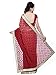Shonaya Women's Stone Work Georgette Red Half & Half Saree With Unstitched Blouse Piece