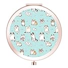 Makeup Mirror, [New Version] Portable Compact Mirror Double Sides with 2x &1x Magnification Round Pocket Makeup Travel Mirror for Cosmetic Beauty - Cute Cat