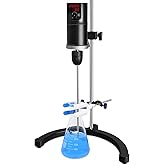 Vevitts Electric Overhead Stirrer LCD Digital Lab Mixer Time and Speed Adjustable Stirring Lab Mixer 100-2000RPM 20L Electric Overhead Mixer