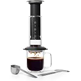AeroPress Premium Coffee Press, Glass, Stainless Steel &amp; Aluminum, Black | Glass, Stainless Steel &amp; Aluminum, All-in-One French Press, Pour-Over &amp; Espresso Style, Manual Brewer