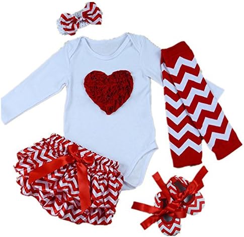 AISHIONY 5PCS Baby Girls' Newborn Tutu Onesie Outfit Princess Party Dress