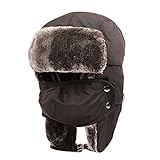YING LAN Unisex Kids Girls Boys Faux Fur Winter Windproof Outdoor Ski Cap