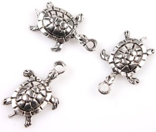Charms Animal Turtle Antique Silver Alloy Handmade Jewelry Making Findings -30Pcs