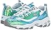 Skechers Sport Women's D'Lites Made to Shine Fashion Sneaker,white/blue/green,7 M US