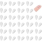 UNICRAFTALE 500pcs 7mm Leaf Pattern Charms 316 Stainless Steel Pendants Metal Leaf Charms 1mm Small Hole Pendants for DIY Necklaces Jewelry Making Accessory