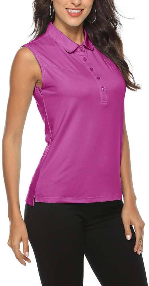 AIRIKE Golf Polo Shirts for Women Sleeveless Summer Sports Athletic Fashionable Workwear-Quick Dry Womens Tank Tops: Clothing