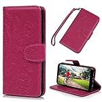 S8 Wallet Case,YOKIRIN Premium Soft PU Leather Notebook Cover Embossed Totem Flower Design Kickstand Function Card Holder and ID Slot Slim Flip Protective Skin Shell FOR Samsung Galaxy S8, Rose