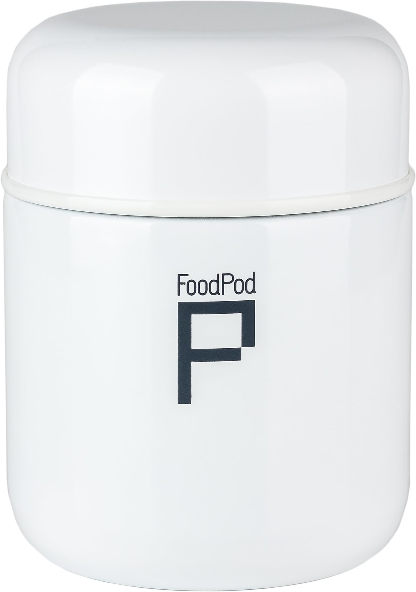 Drink Pod Stainless Steel Vacuum Insulated Leak-Proof Foodpod Capsule Flask 6 Hours Hot 24 Hours Cold, White, 400ml