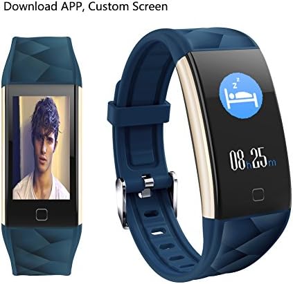 2018 NEW Fitness Tracker HR, Heart Rate Monitor Activity Band Blood Pressure Sleep Monitor Pedometer, 0.96inch TFT Colorful OLED Screen Waterproof Bluetooth Smart Bracelet for Kids Women Men (Blue)