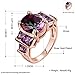 Swarovski Gemstone Emerald Cut Personalized Amethyst Fashion Rings for Women - Rose Gold