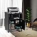Topeakmart Rolling Collection Printer Stands Cart Storage Cupboard Black
