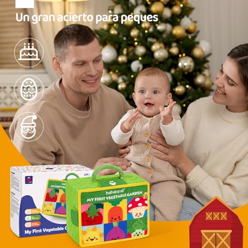 hahaland Montessori Toys 1 Year – Interactive Sensory Plush Toys Babies 6-12 Months, Plant Suitcase Toy Travel Educational Gift 1 2 Years