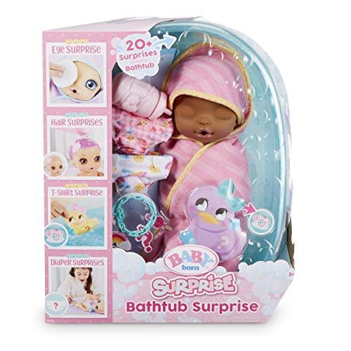 Baby Born Surprise Bathtub Surprise Pink Swaddle Daisies