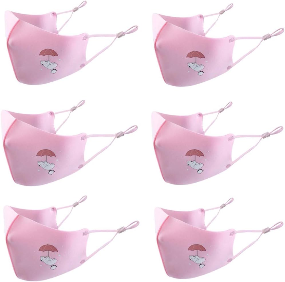 6PCS Face Protection Cartoon Animal Kids Cotton Anti-pollution Cute Mouth Anti-dust Face Zicth