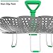 Vremi Collapsible Vegetable Steamer Basket- Food Safe Round Stainless Steel Steaming Tray - Fits Large and Small Pans, Pots, Instant Pressure Cookers - Extendable Handle and Silicone Feet - Green