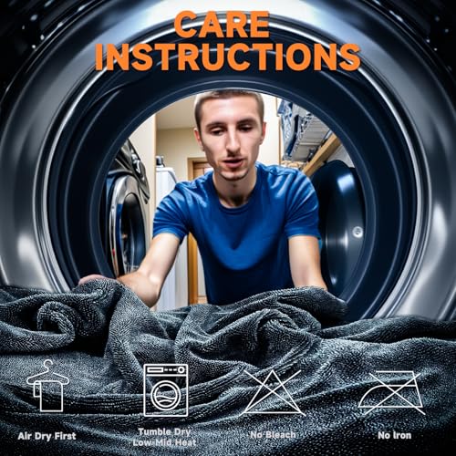 Autreykorn XXL Car Microfibre Cloth (90 x 60 cm) – 1400 GSM Ultra Absorbent Double-Sided Microfibre, for Fast Drying and Streak-free. Perfect for Car, Motorcycle, Boat and Vehicle Detailing