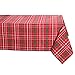 DII Holiday Dining Table Linen Collection Tartan Holly Plaid, Square Christmas Tablecloth, 52x52, Red & Green