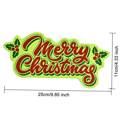 Bright Reflective Christmas Car Magnet Decorations Set, Large Merry Christmas Sign Car Magnet Reflective Decal for Car Fridge Garage Mailbox Vehicle Xmas Holiday DÃ©cor(Merry Christmas Sign), 3pack