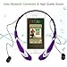 Bluetooth Headset Headphones Rymemo Metallic-feeling Soft Polishing Wireless Music Earphones Stereo Earbuds Sports/running Magnetic Neckband Style for Cellphone,Silver-Purple