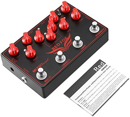 Greatangle Red Fox Overdrive/LOOP/Chorus/Delay 4 in 1 Guitar Effect Pedal Multi-Effect Pedal Professional Guitar Accessory