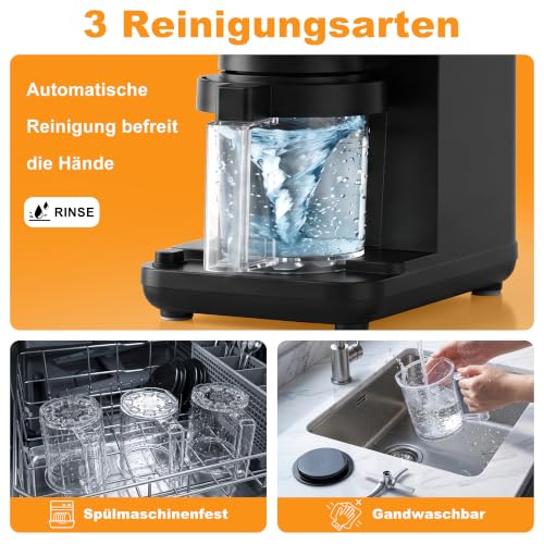 ROTTOGOON Ice Cream Maker with 3 Cups, 10 Programmes for Ice Cream, Sorbet Gelato & Frozen Yogurt, 2-in-1 Flavour Option, Soft Ice Cream Machine for Home with Mix In Function & Automatic Cleaning