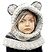 Winter Kids Warm Fox Animal Hats Knitted Coif Hood Scarf Beanies for Autumn Winter Grey