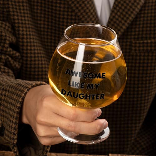 Blumuze Fathers Day Dad Gifts,510ml Beer Glass with Coaster Birthday Gift for Dad, Christmas Presents for Daddy from Daughter, Beer Gift for Men