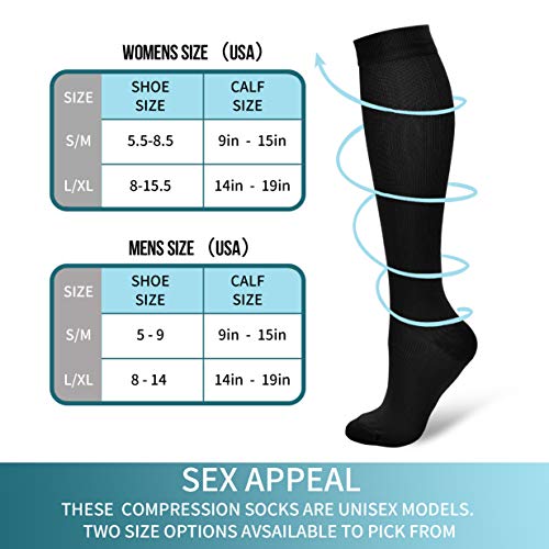 image for COOLOVER Compression Socks,(7 or 8 Pairs) Compression Sock for Women &