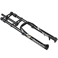 Syvrac Bike Suspension Fork 26" for Mountain Bike DH Air Double Shoulder Downhill Rappelling Shock Absorber Straight Tube Ultralight Bicycle Shock Absorber Rebound Adjust
