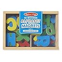 Melissa & Doug 52 Wooden Alphabet Magnets in a Box - Uppercase and Lowercase Letters