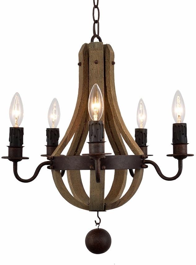 American Countryside Personality Vintage Wooden Pendant Lights For Coffee Bar