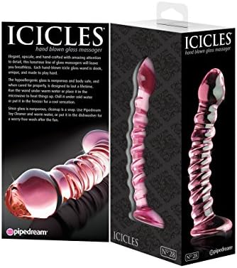 Icicles No. 28 Medical Grade Pyrex Glass Massager - COLOR PINK Dong