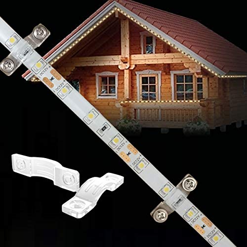 200 Pieces LED Strip Mounting Clips - Silicon Fixing Clips With Screws For 10mm Wide Light Strips