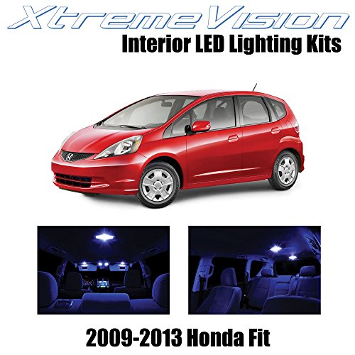 XtremeVision Honda Fit 2009-2013 (6 Pieces) Blue Premium Interior LED Kit Package + Installation Tool