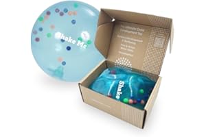 Edushape Rainbow Soft Sensory Ball for Baby and Toddlers - 7" Multi-Color Mini Noisemaker with Colorful Beads Inside - Fine Motor Skills Development