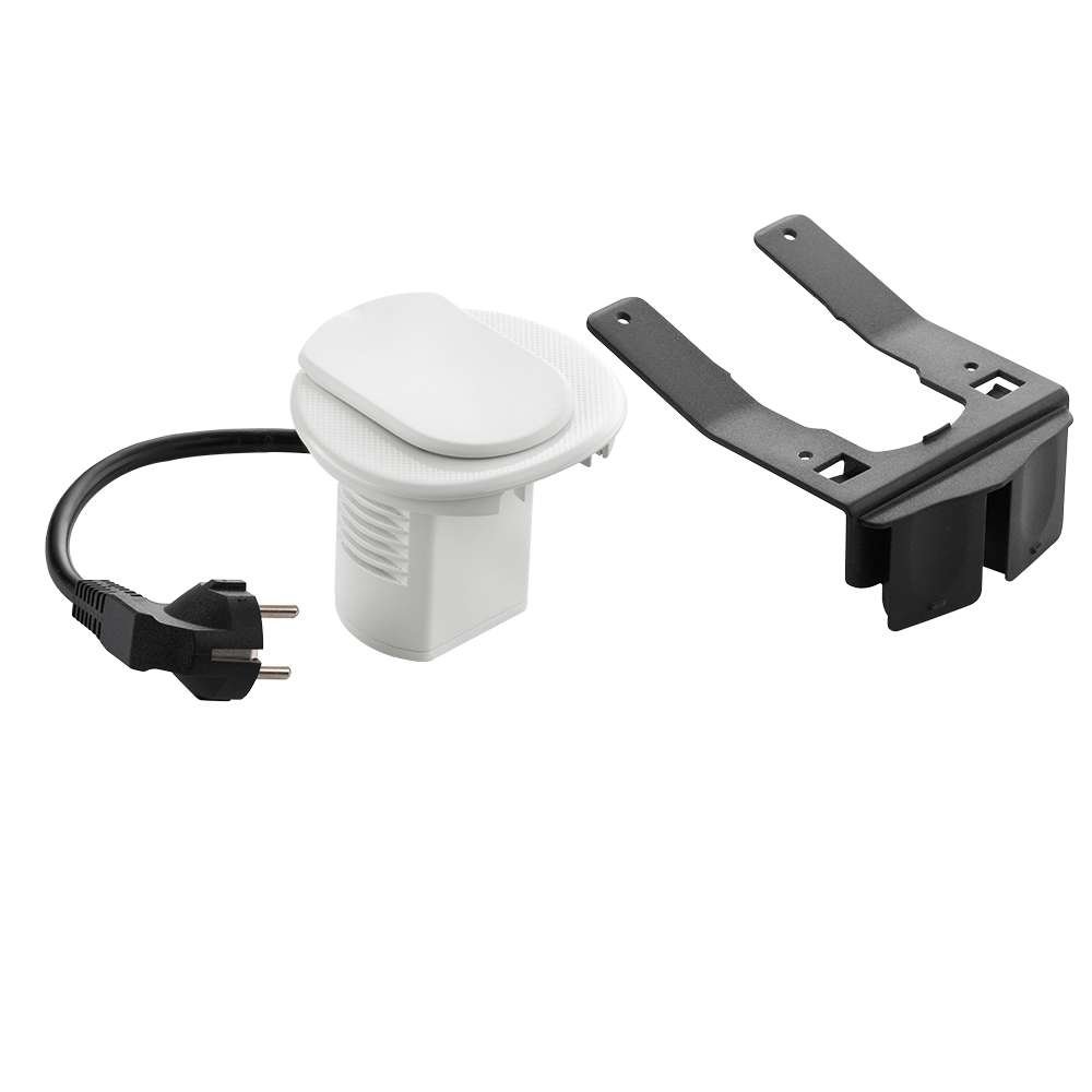 C2G Legrand 2P+E Schuko Standard Power Desk Grommet Socket with 2 m Cord - White