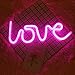 DELICORE Decorative LED Love Shaped Neon Night Light with Pink Lamp-Neon Night Light Operated by Battery/USB for Children's Room Party Christmas Wedding Decoration Pink