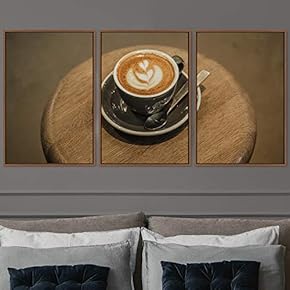 signwin 3 Piece Framed Canvas Wall Art Coffee...